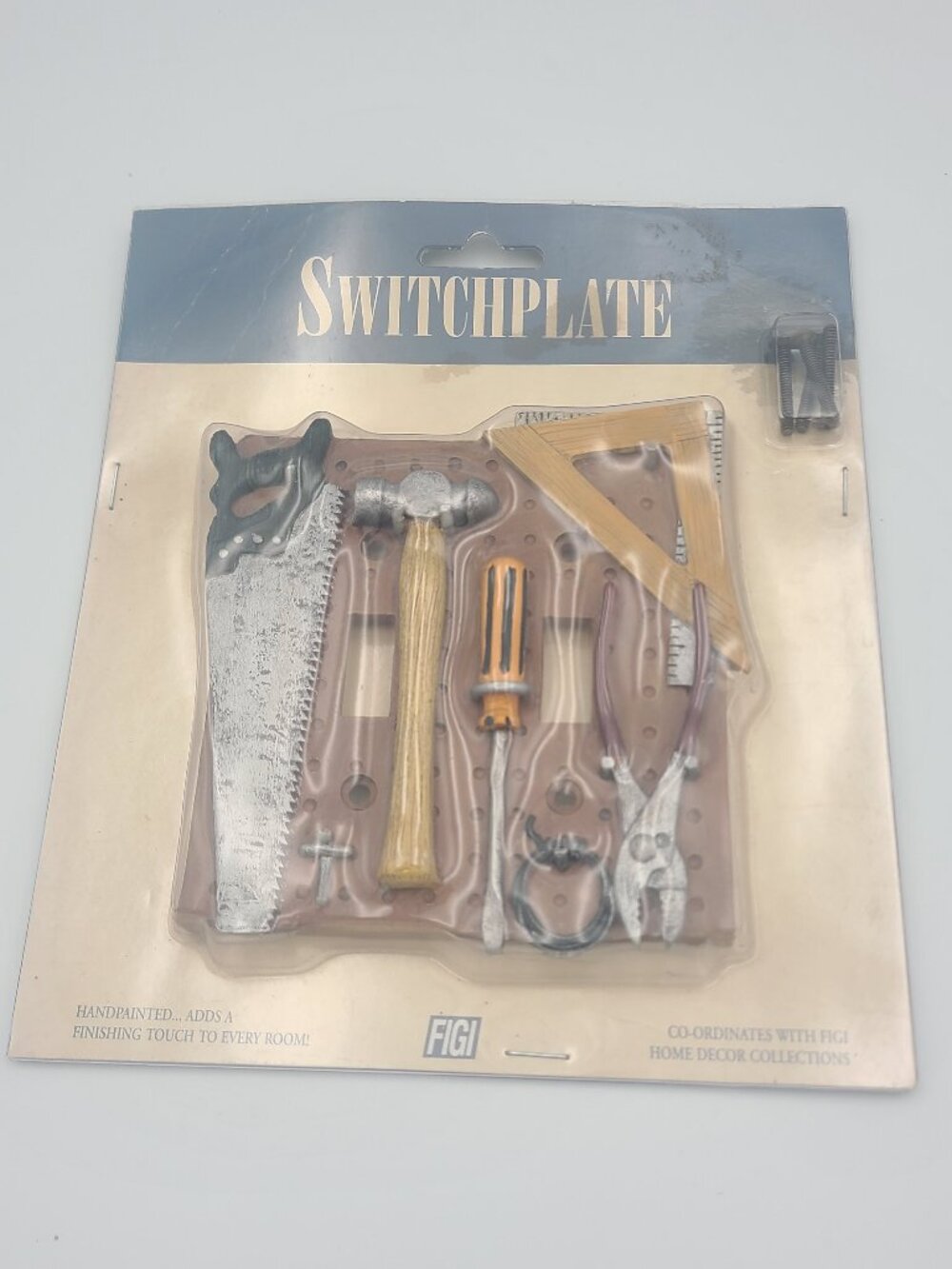 Vintage FIGI Handyman Workshop Light Double Switch Plate Cover Man Cave 3D 1998
